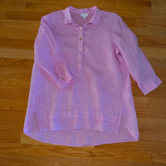 J. Jill Pink Linen Tunic Size Small - Picture 2 of 12